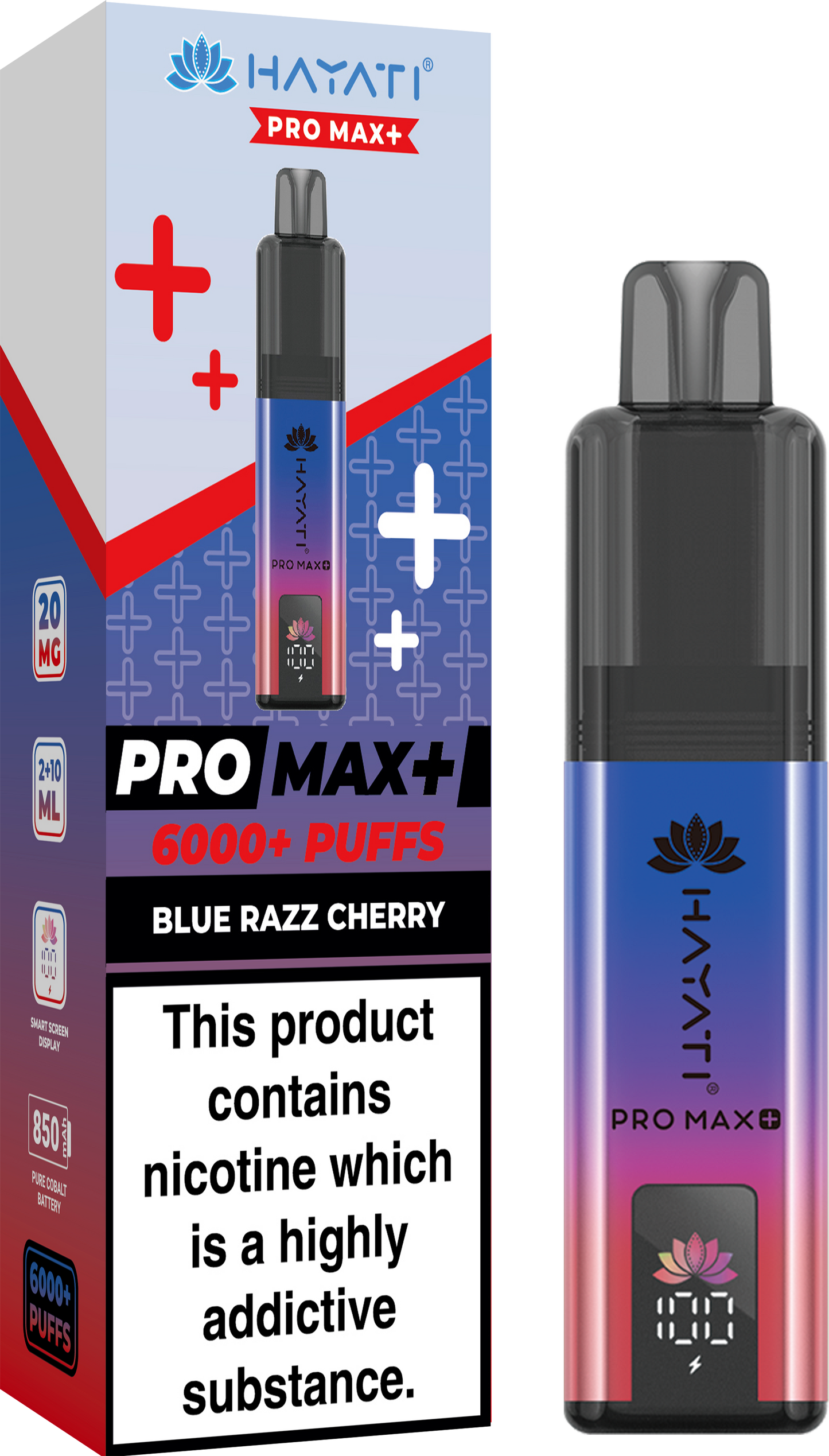 Hayati Pro Max+ 6000 - Blue Razz Cherry 20mg (Pack of 5)