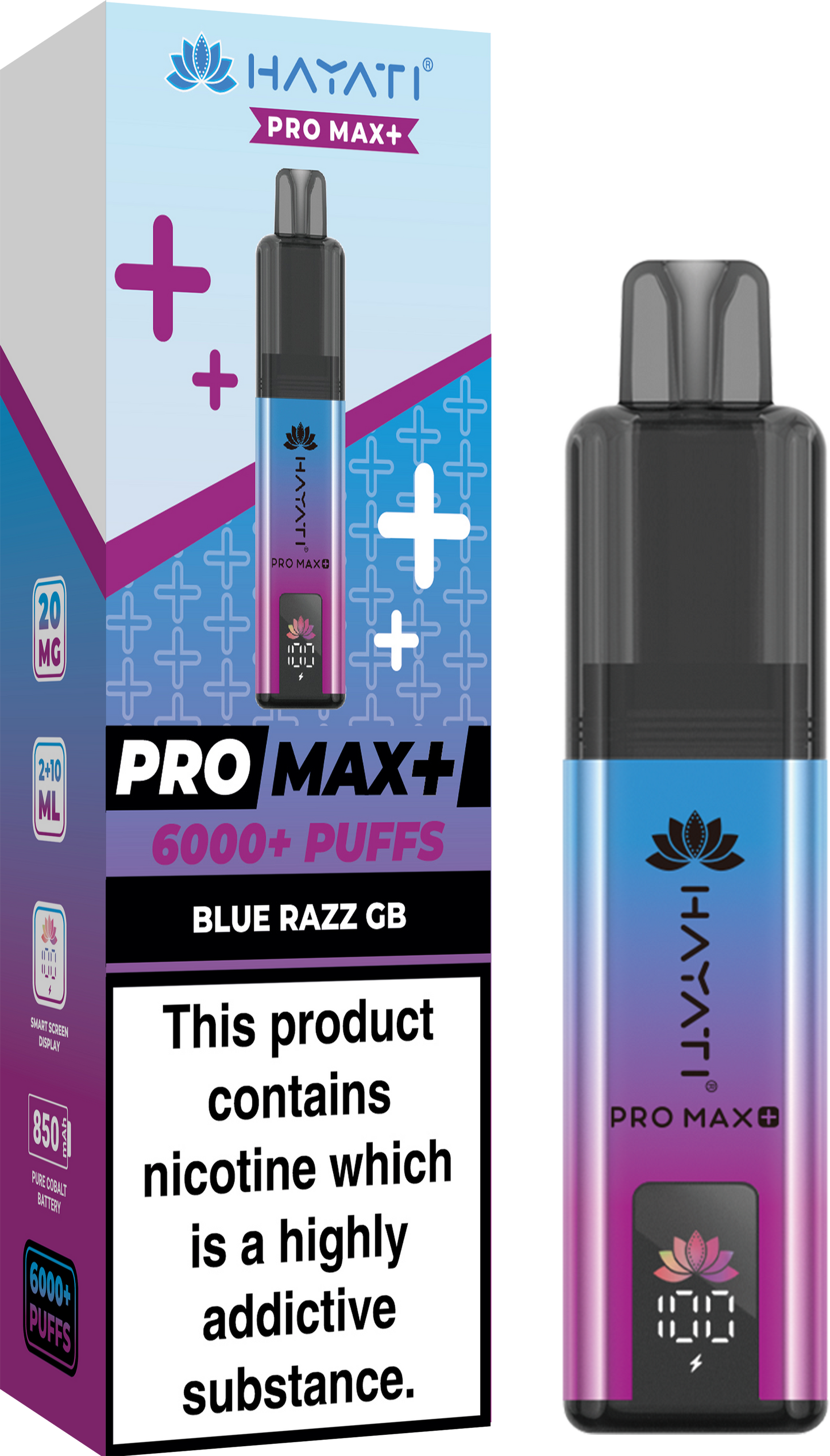 Hayati Pro Max+ 6000 - Blue Razz GB 20mg (Pack of 5)