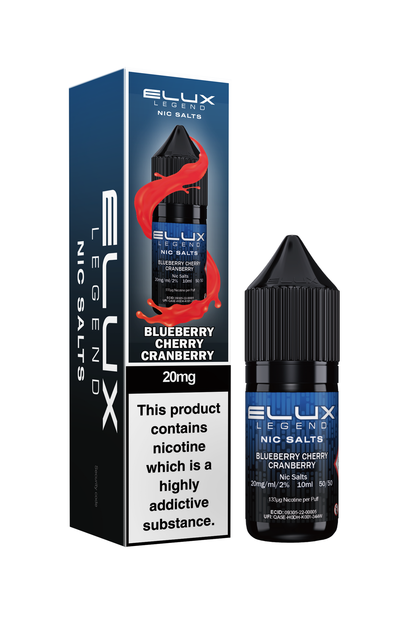 ELUX Legend - Blueberry Cherry Cranberry - 10ml Nic Salts (Pack of 10)