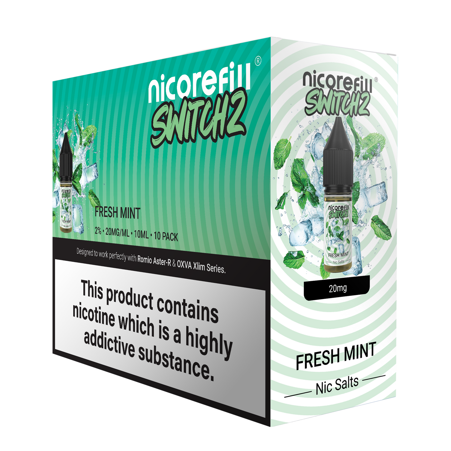 Switch2 Fresh Mint 10ml Nic Salt (Pack of 10)
