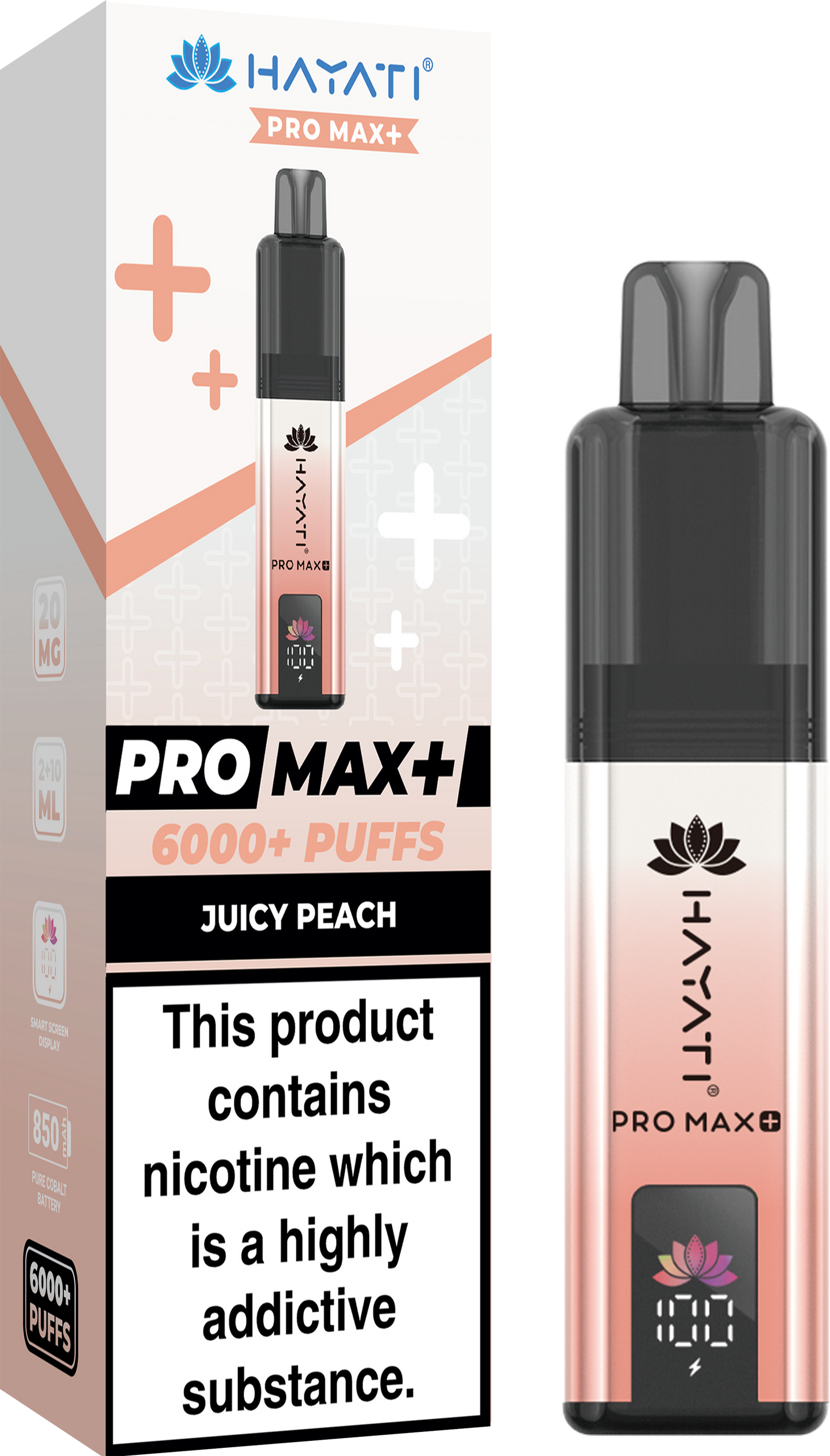 Hayati Pro Max+ 6000 - Juicy Peach 20mg (Pack of 5)