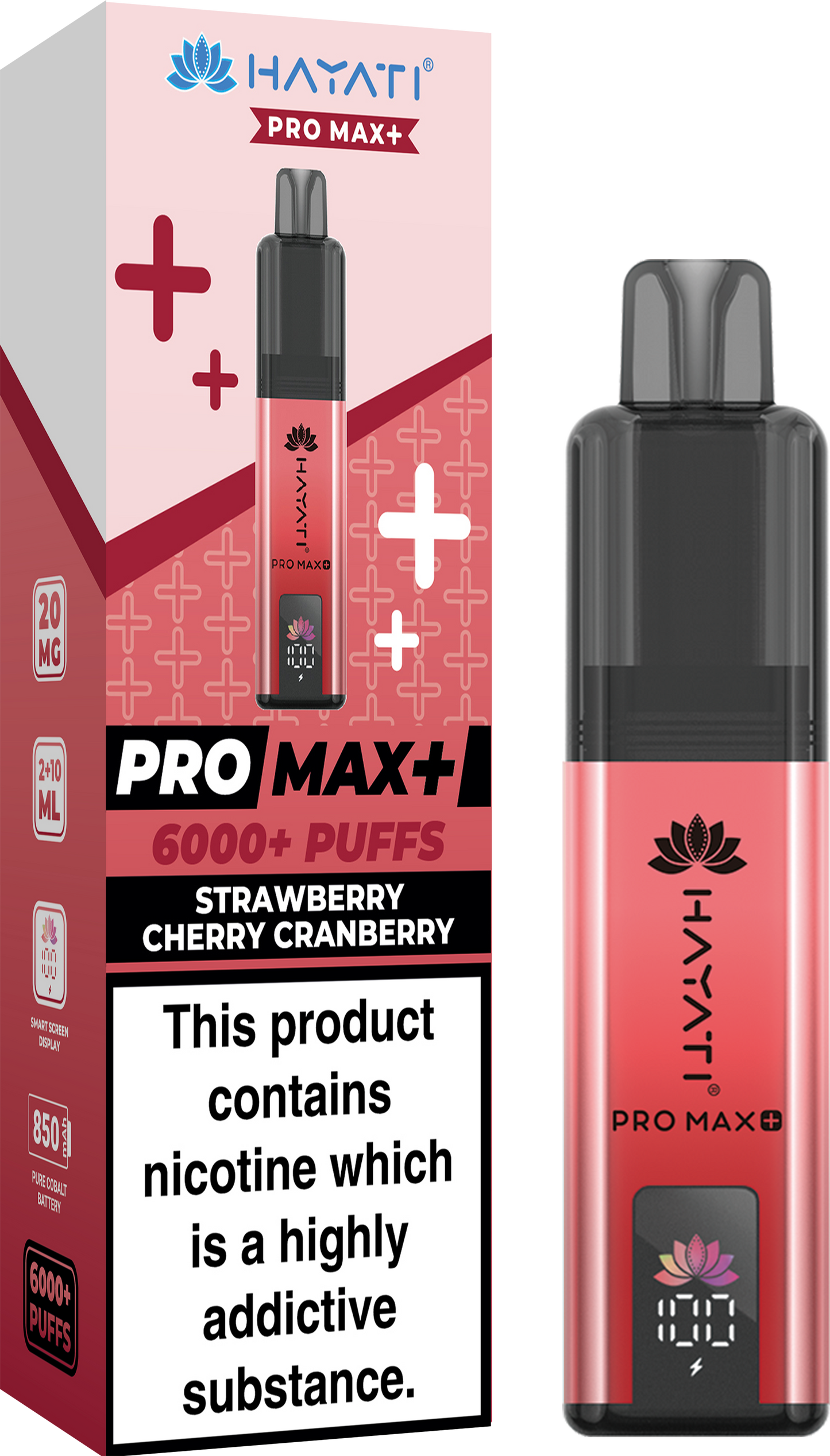 Hayati Pro Max+ 6000 - Strawberry Cherry Cranberry 20mg (Pack of 5)
