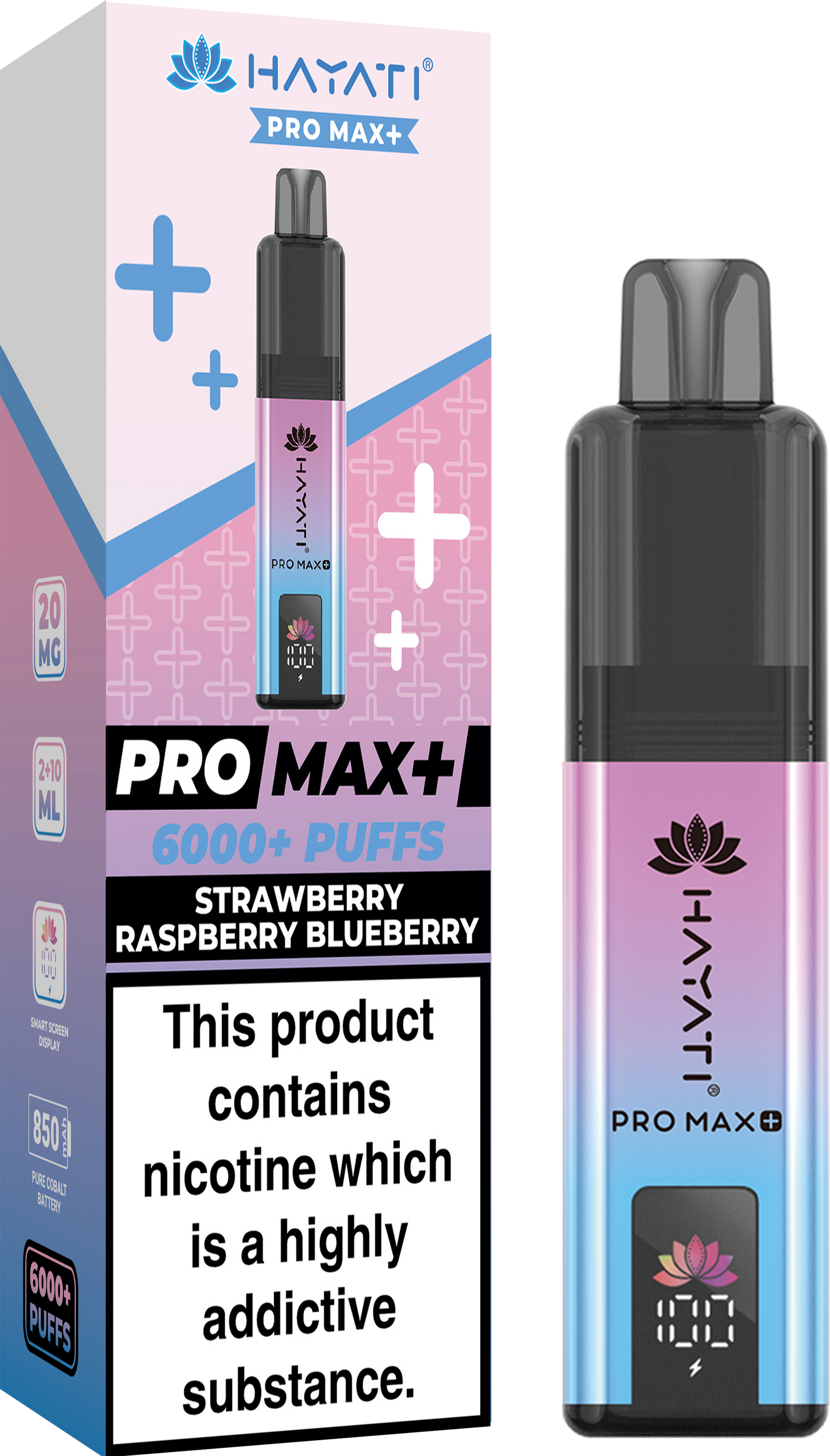 Hayati Pro Max+ 6000 - Strawberry Raspberry Blueberry 20mg (Pack of 5)