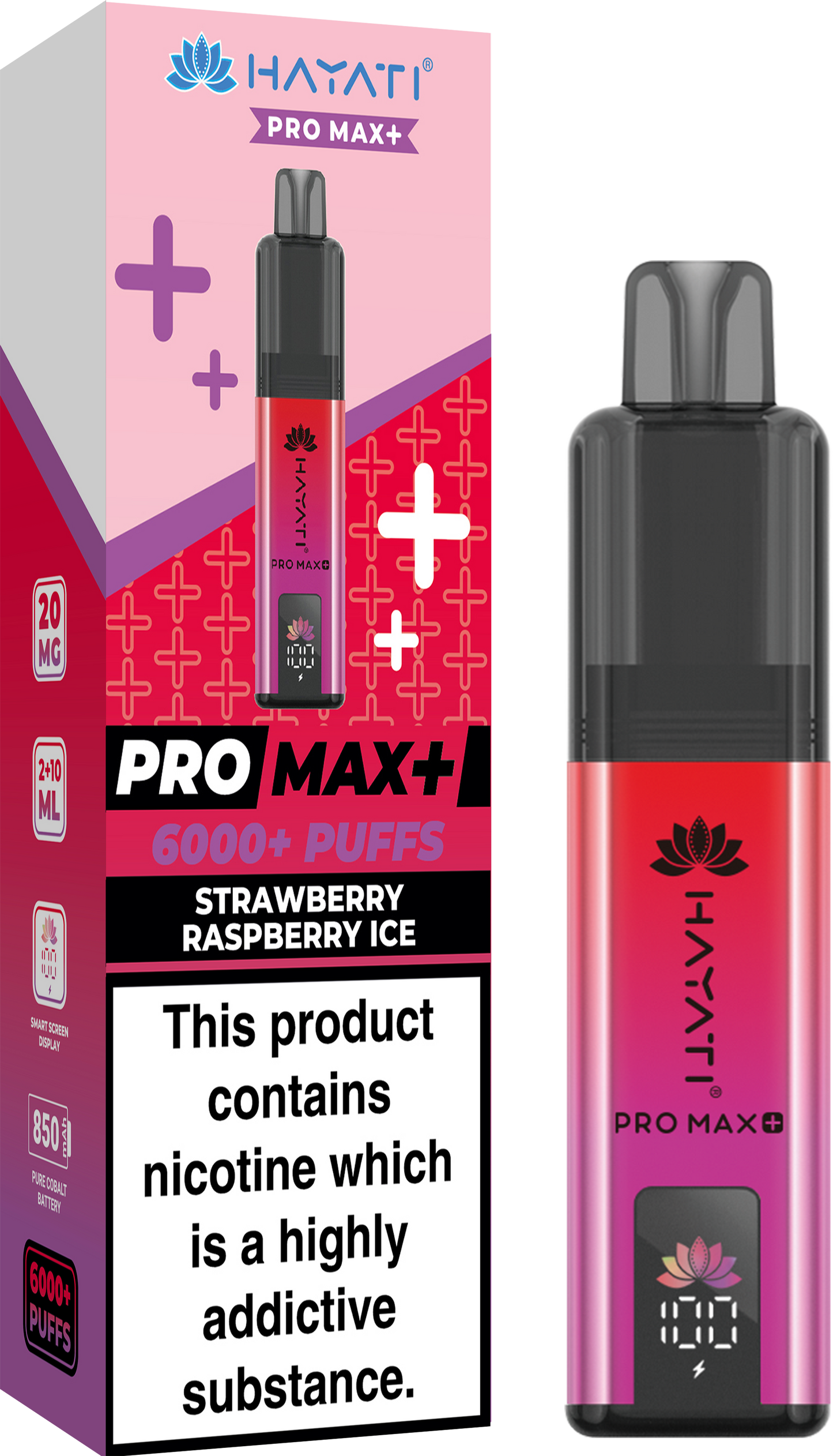 Hayati Pro Max+ 6000 - Strawberry Raspberry Ice 20mg (Pack of 5)