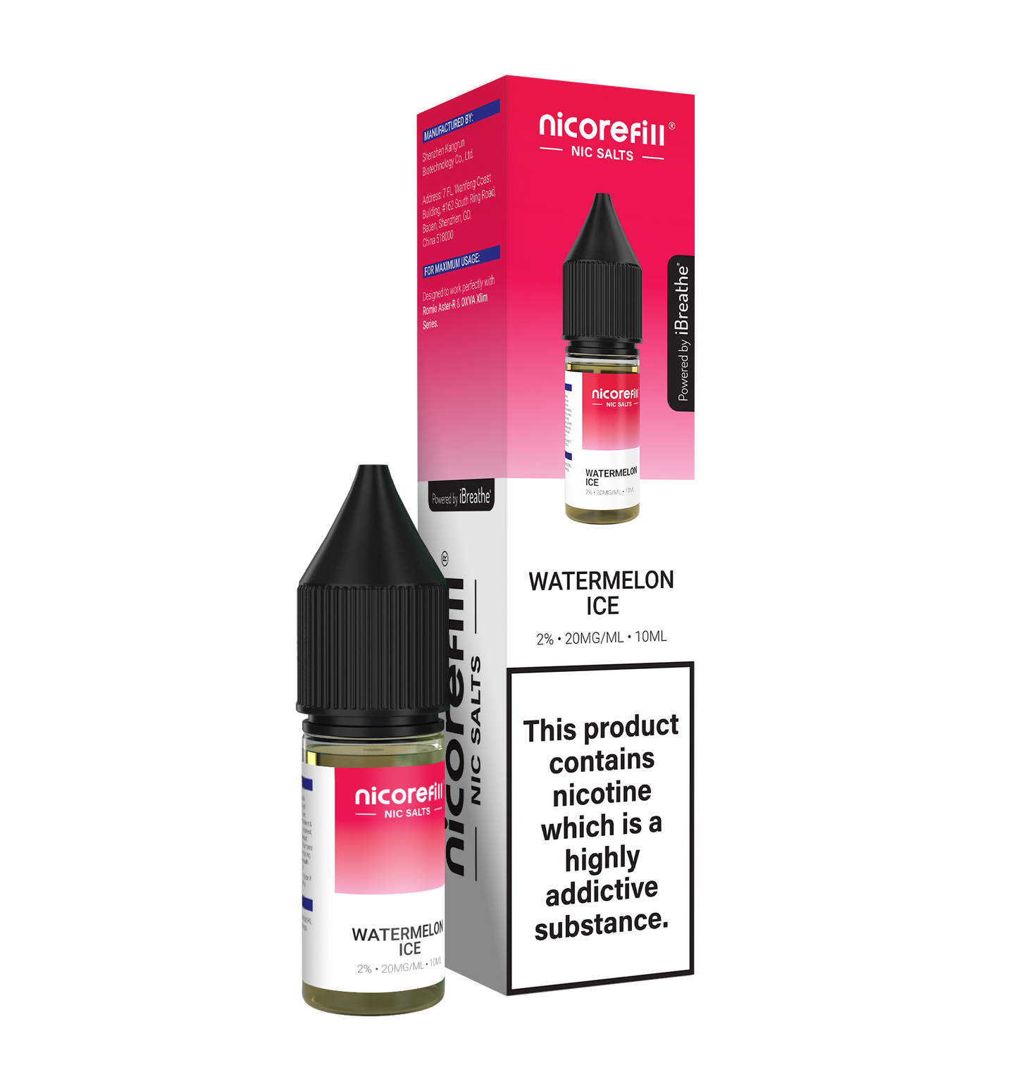 Nicorefill Watermelon Ice 10ml Nic Salt (Pack of 10)