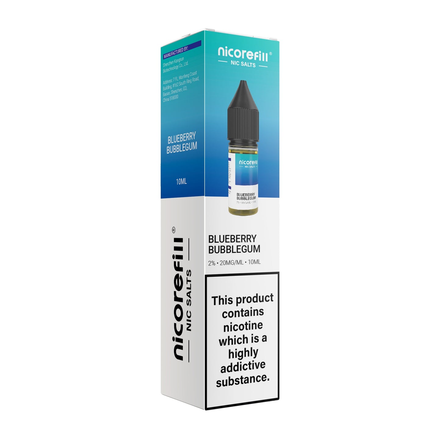 Nicorefill Blueberry Bubblegum 10ml Nic Salt (Pack of 10)