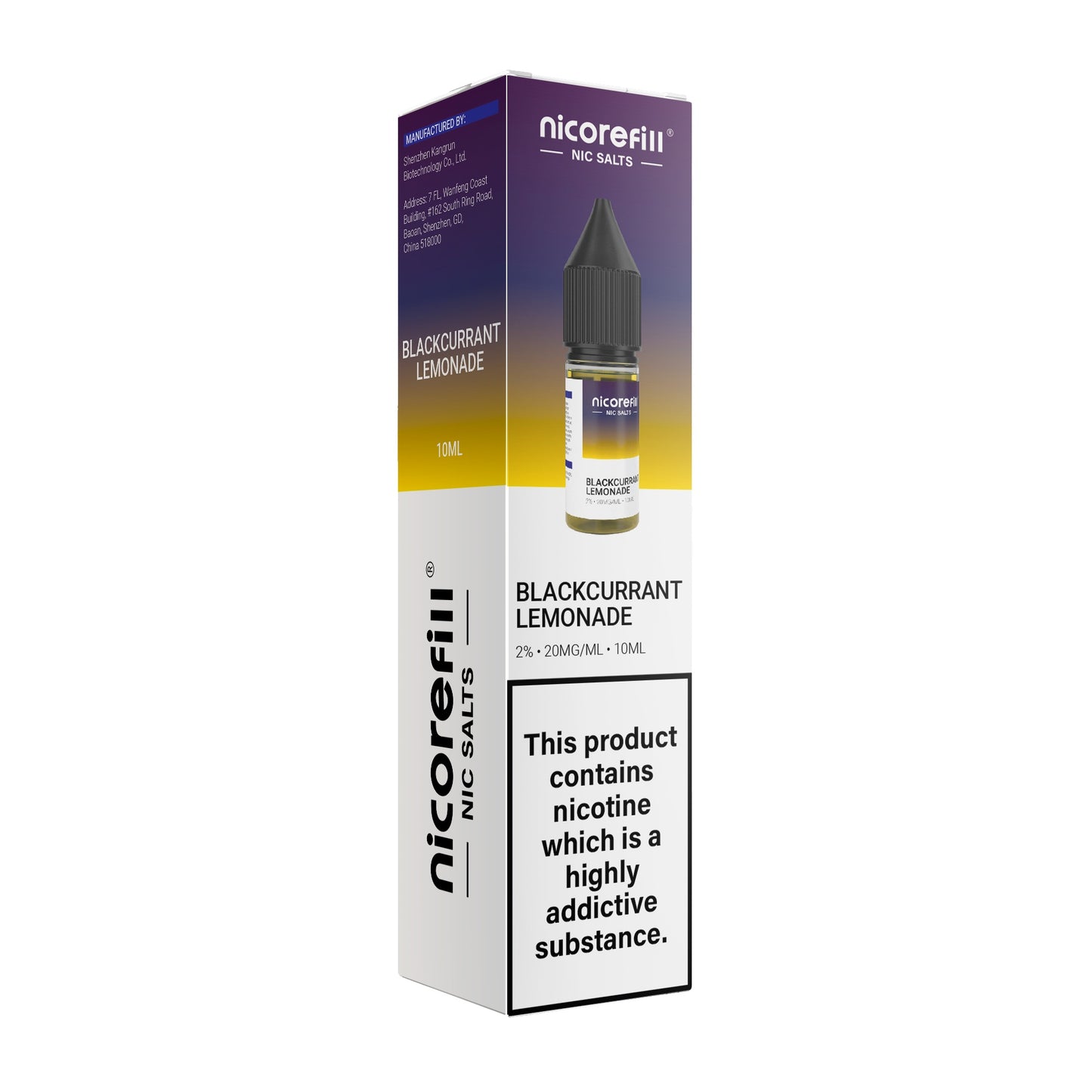 Nicorefill Blackcurrant Lemonade 10ml Nic Salt (Pack of 10)