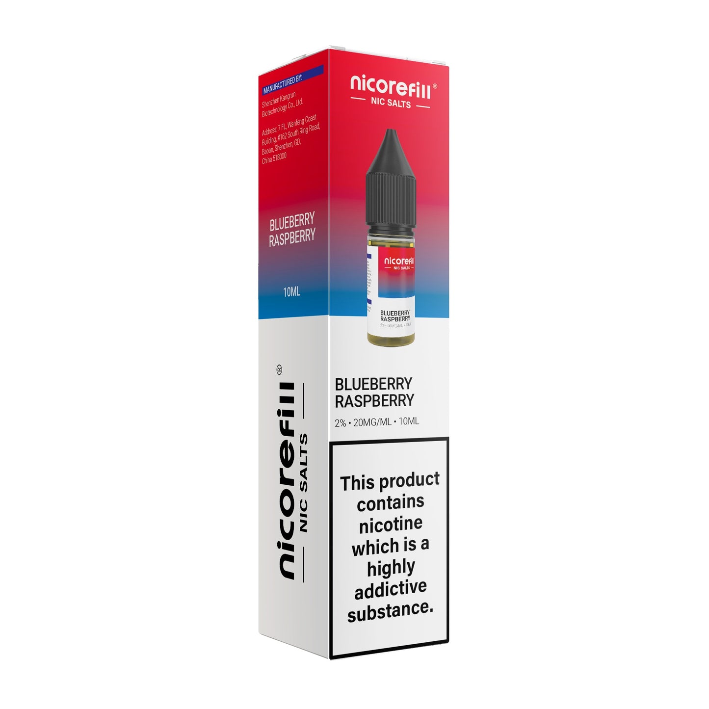 Nicorefill Blueberry Raspberry 10ml Nic Salt (Pack of 10)