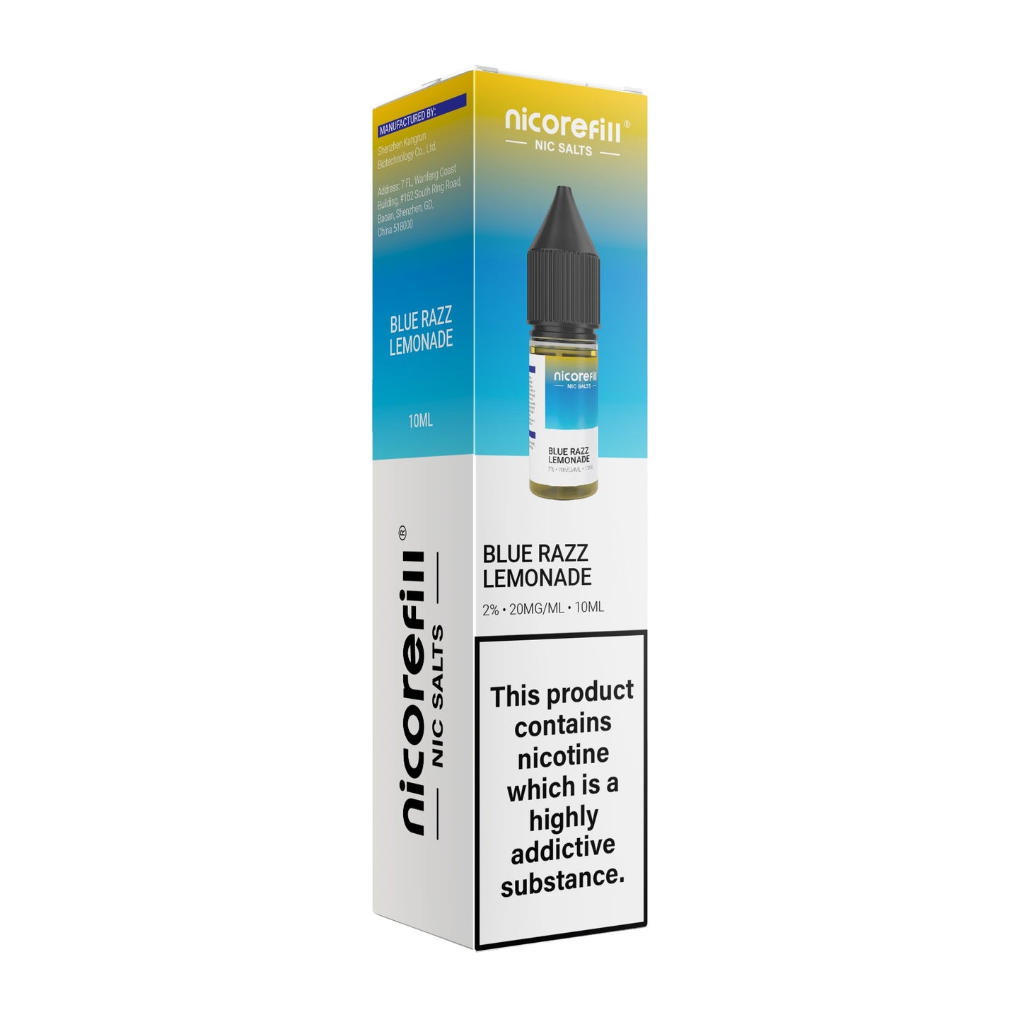 Nicorefill Blue Razz Lemonade 10ml Nic Salt (Pack of 10)