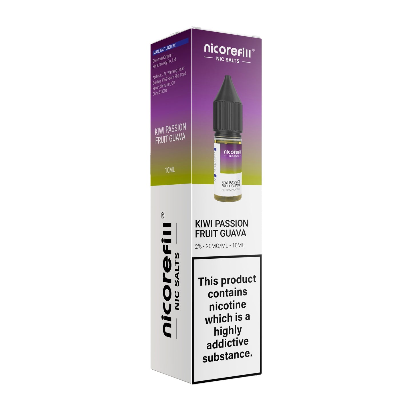 Nicorefill Kiwi Passion Fruit Guava 10ml Nic Salt (Pack of 10)