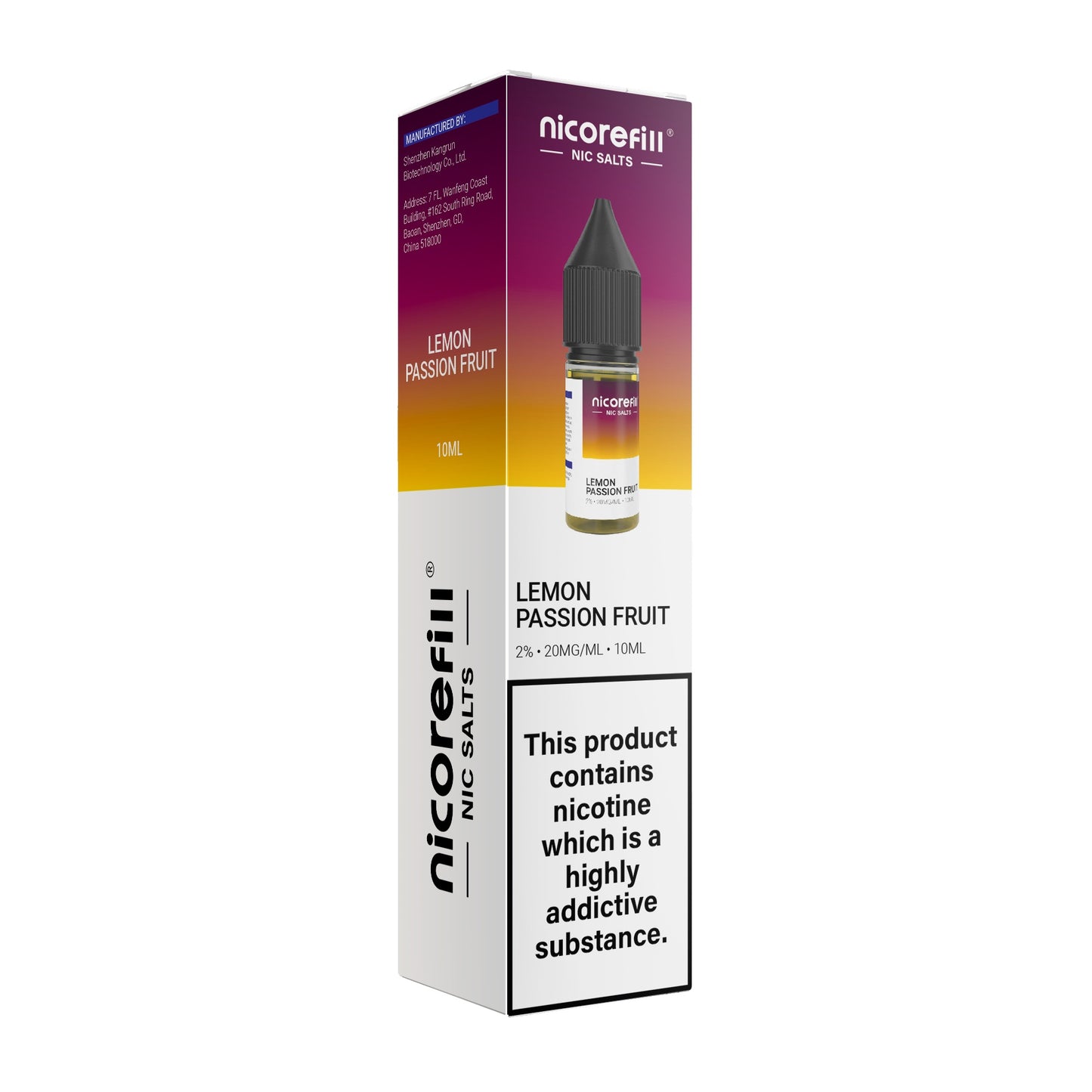 Nicorefill Lemon Passion Fruit 10ml Nic Salt (Pack of 10)