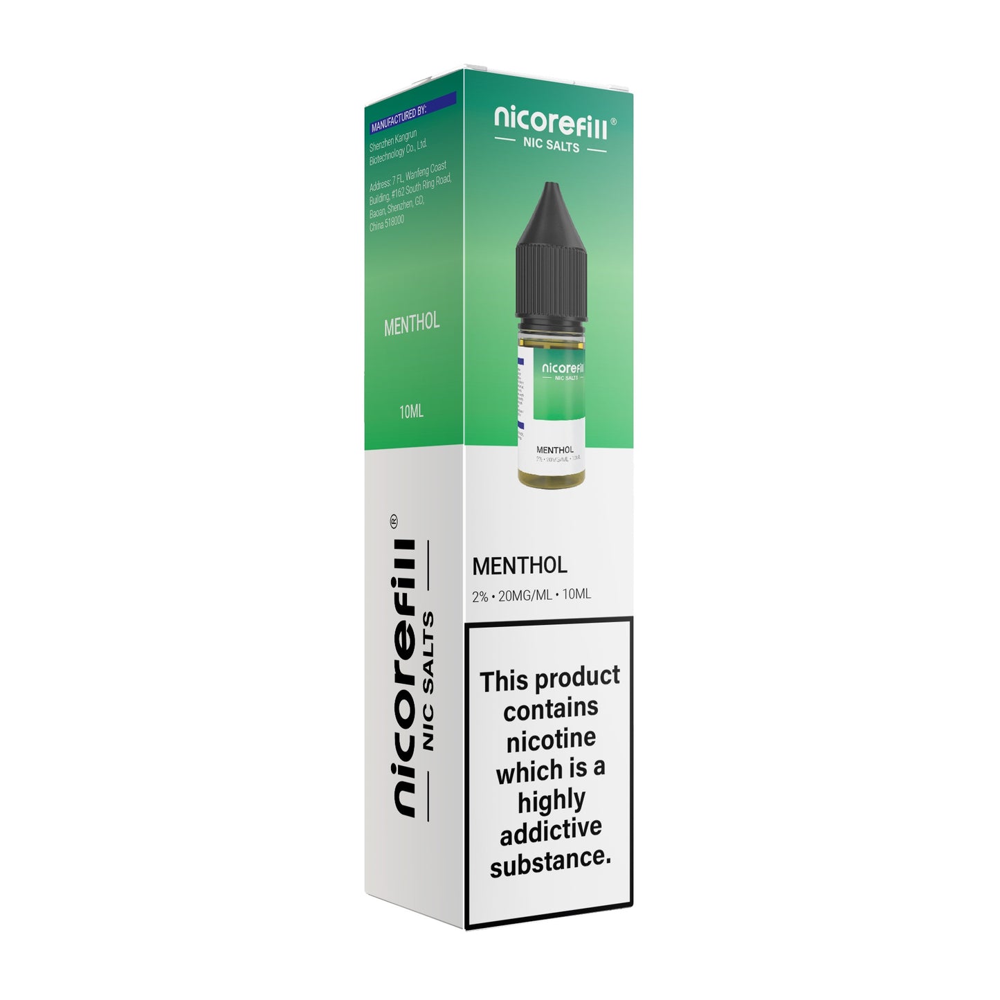 Nicorefill Menthol 10ml Nic Salt (Pack of 10)