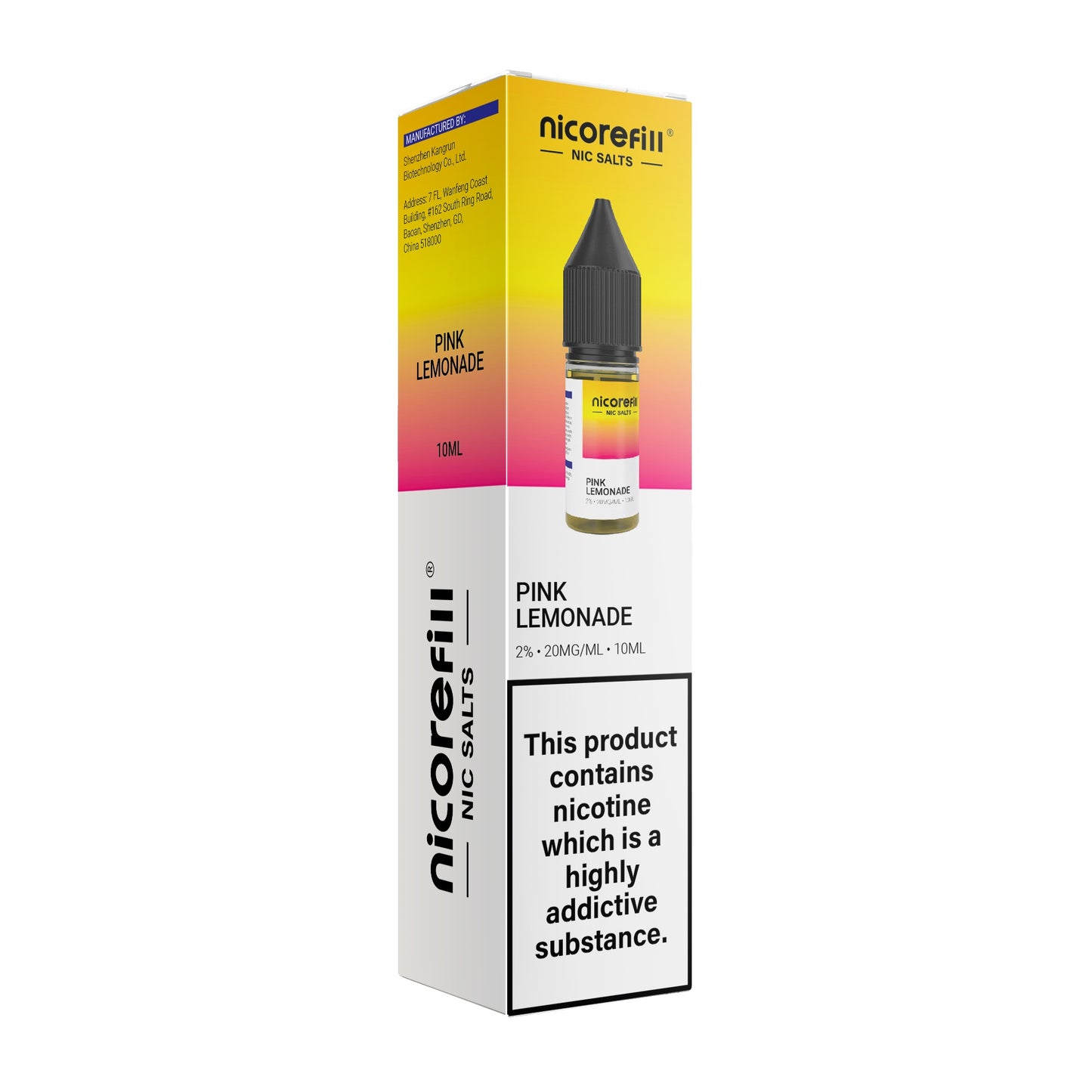 Nicorefill Pink Lemonade 10ml Nic Salt (Pack of 10)