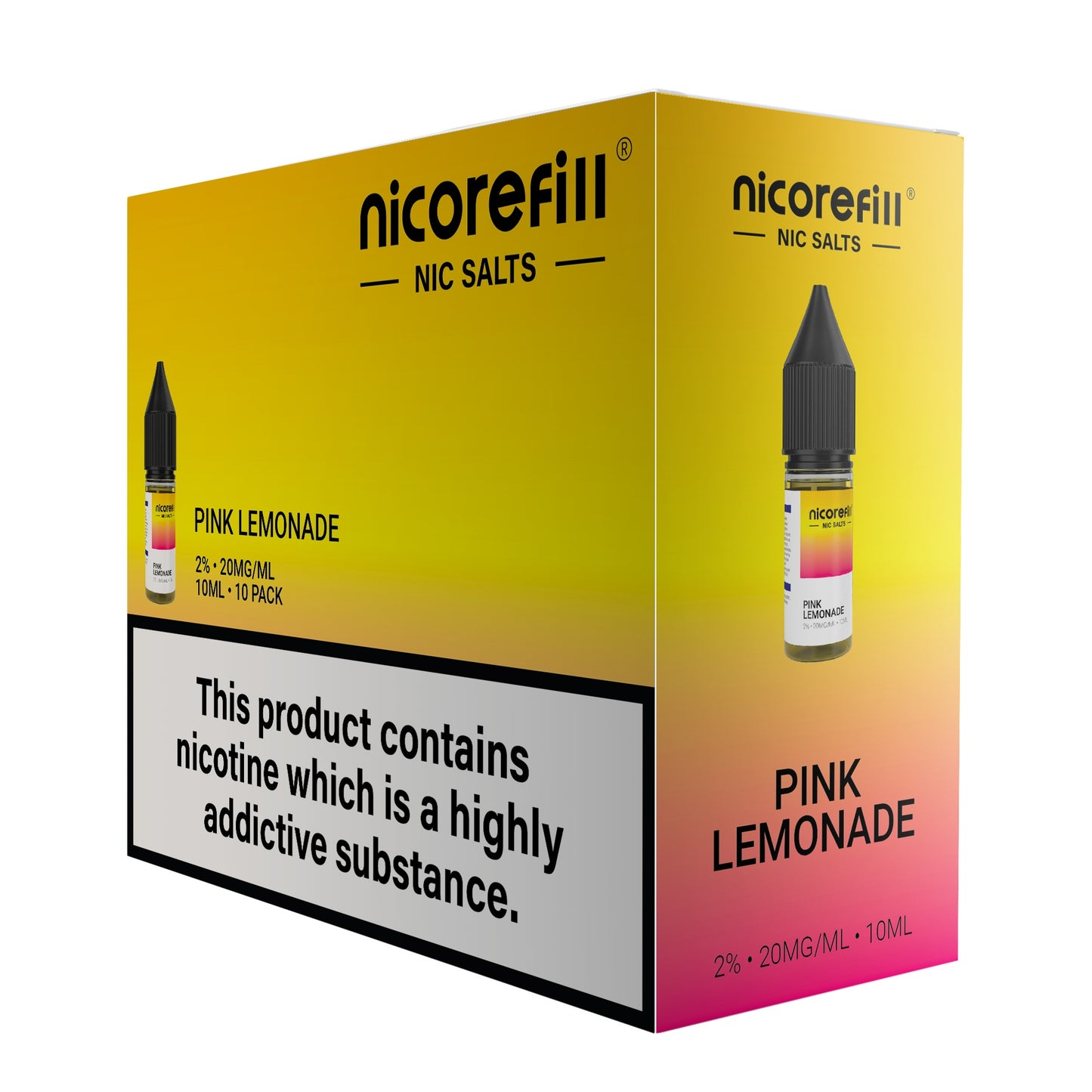 Nicorefill Pink Lemonade 10ml Nic Salt (Pack of 10)