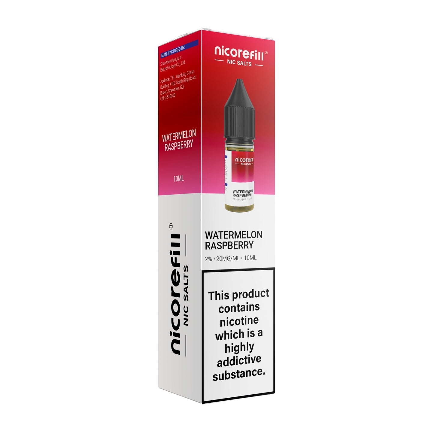 Nicorefill Watermelon Raspberry 10ml Nic Salt (Pack of 10)
