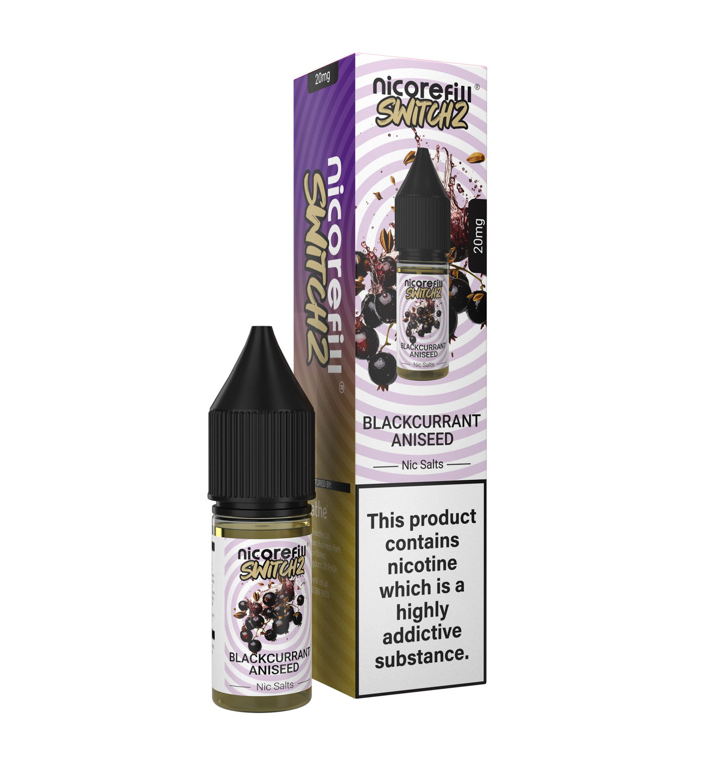 Switch2 Blackcurrant Aniseed 10ml Nic Salt (Pack of 10)