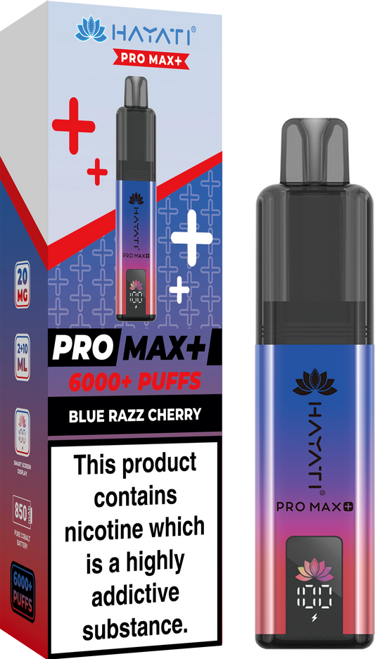 Hayati Pro Max+ 6000 - Blue Razz Cherry 20mg (Pack of 5)
