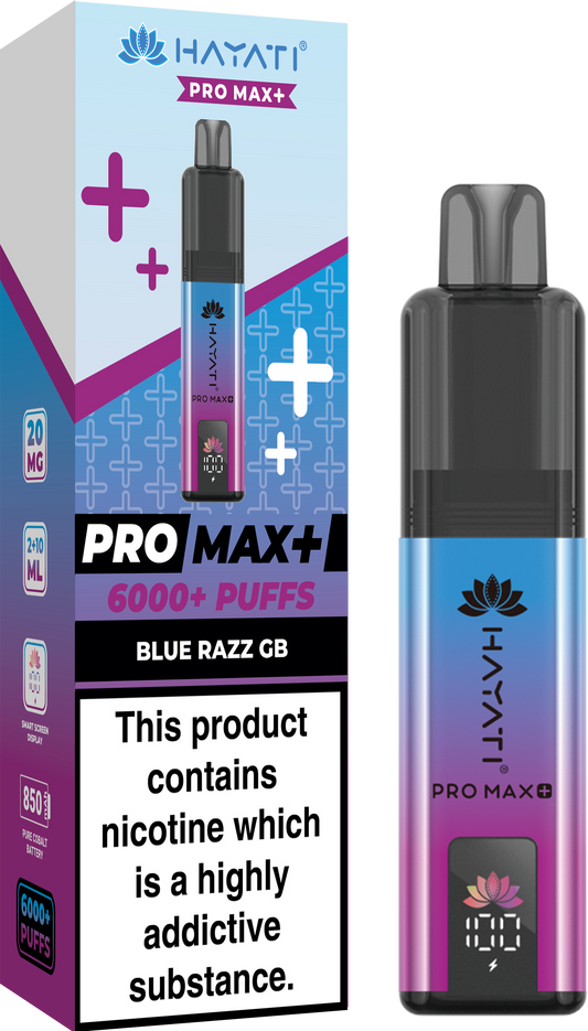 Hayati Pro Max+ 6000 - Blue Razz GB 20mg (Pack of 5)