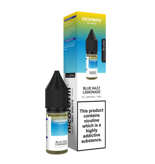Nicorefill Blue Razz Lemonade 10ml Nic Salt (Pack of 10)
