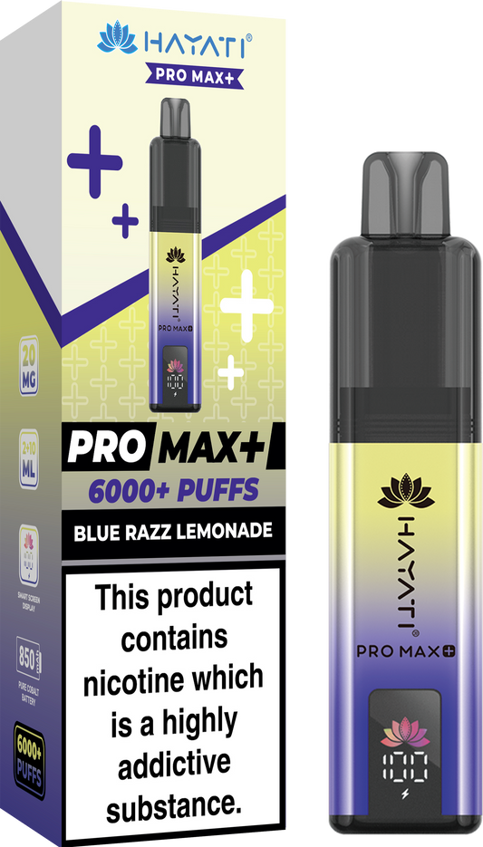 Hayati Pro Max+ 6000 - Blue Razz Lemonade 20mg (Pack of 5)