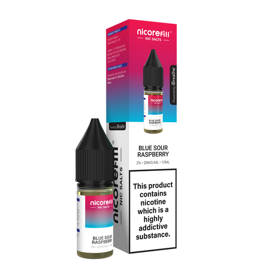 Nicorefill Blue Sour Raspberry 10ml Nic Salt (Pack of 10)