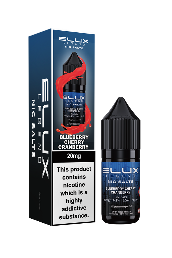 ELUX Legend - Blueberry Cherry Cranberry - 10ml Nic Salts (Pack of 10)