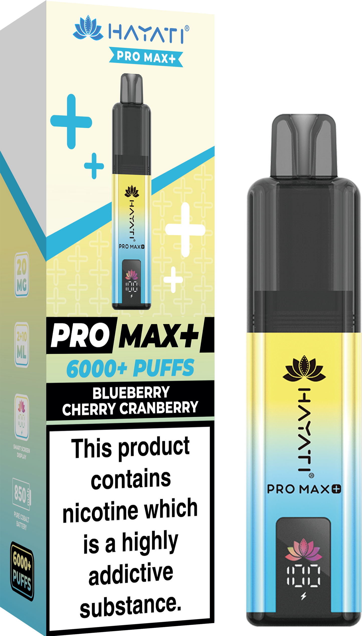 Hayati Pro Max+ 6000 - Blueberry Cherry Cranberry 20mg (Pack of 5)