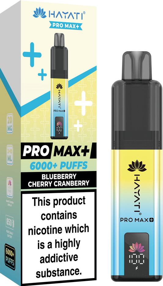 Hayati Pro Max+ 6000 - Blueberry Cherry Cranberry 20mg (Pack of 5)