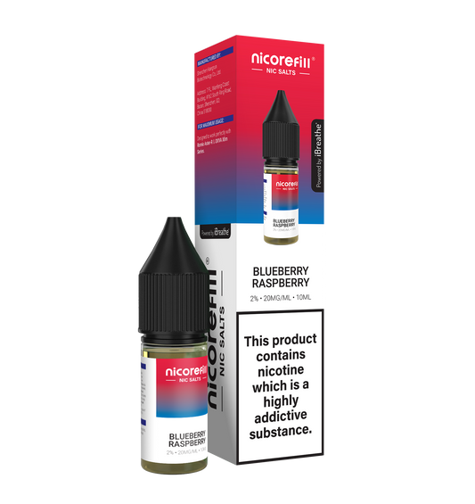 Nicorefill Blueberry Raspberry 10ml Nic Salt (Pack of 10)