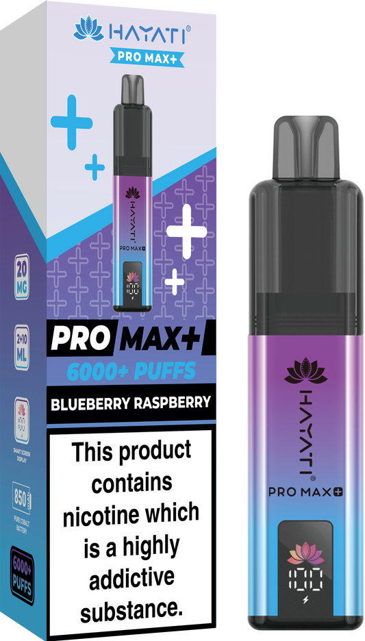Hayati Pro Max+ 6000 - Blueberry Raspberry 20mg (Pack of 5)