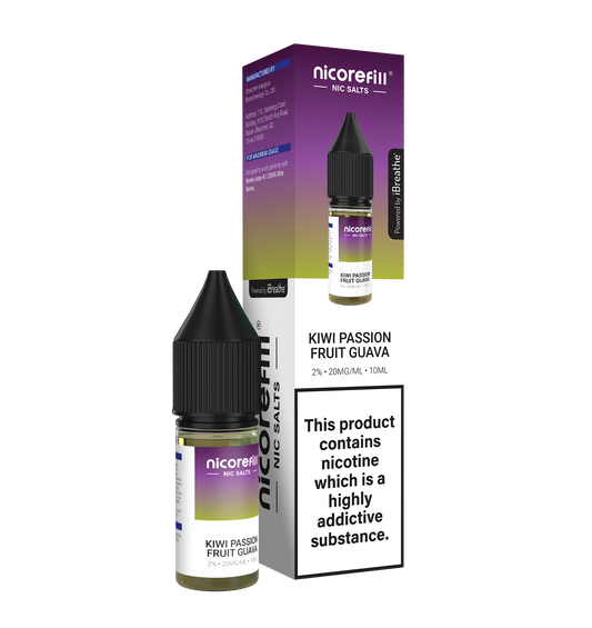 Nicorefill Kiwi Passion Fruit Guava 10ml Nic Salt (Pack of 10)