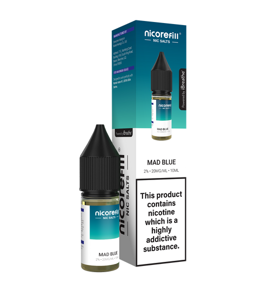 Nicorefill Mad Blue 10ml Nic Salt (Pack of 10)