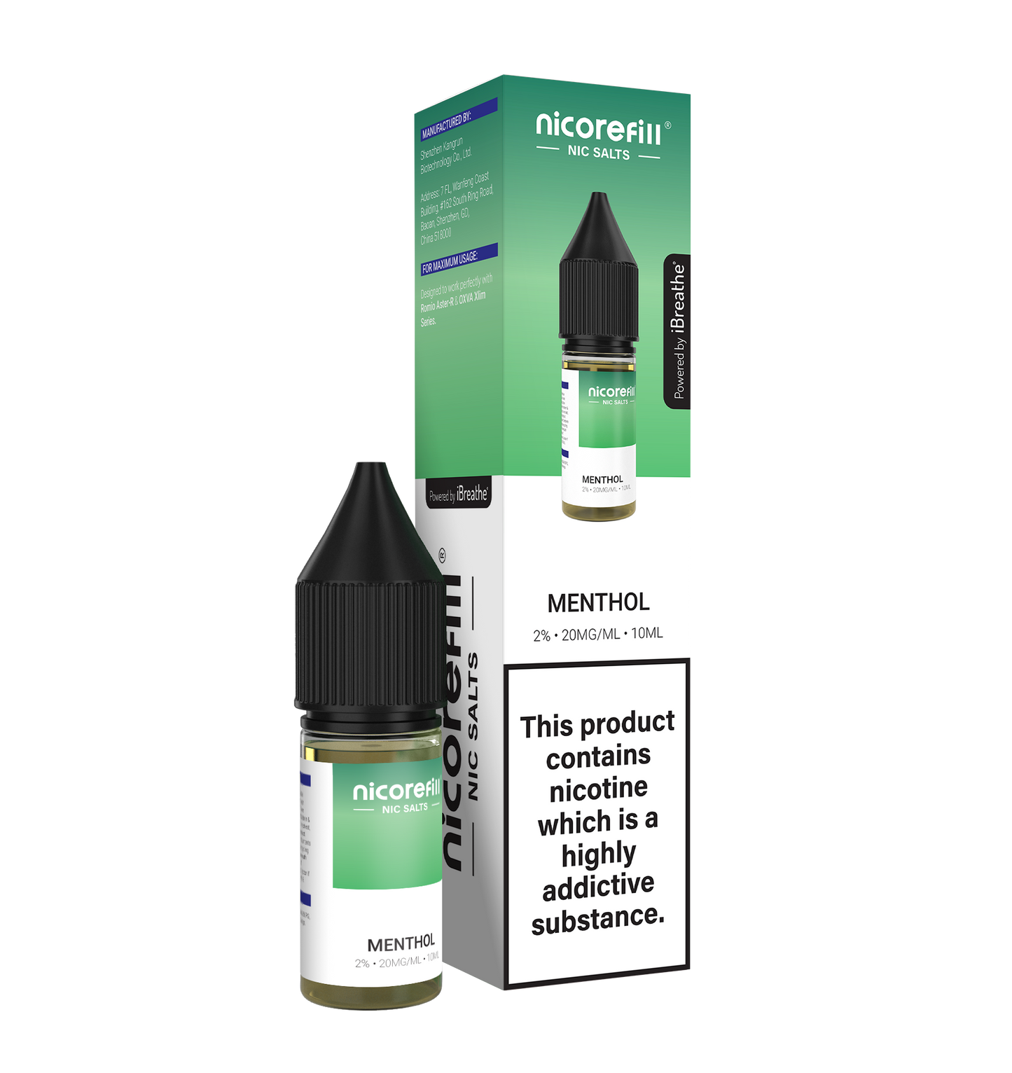 Nicorefill Menthol 10ml Nic Salt (Pack of 10)