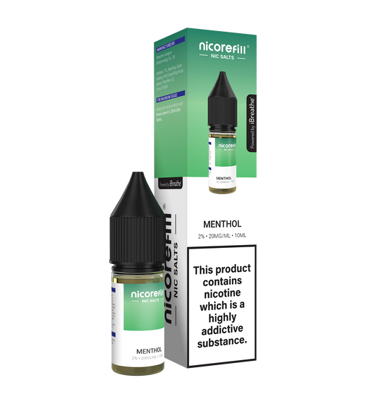 Nicorefill Menthol 10ml Nic Salt (Pack of 10)