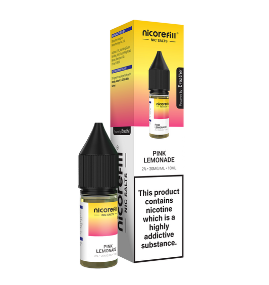 Nicorefill Pink Lemonade 10ml Nic Salt (Pack of 10)