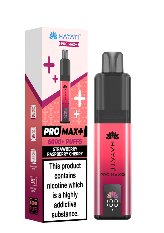 Hayati Pro Max+ 6000 - Strawberry Raspberry Cherry 20mg (Pack of 5)
