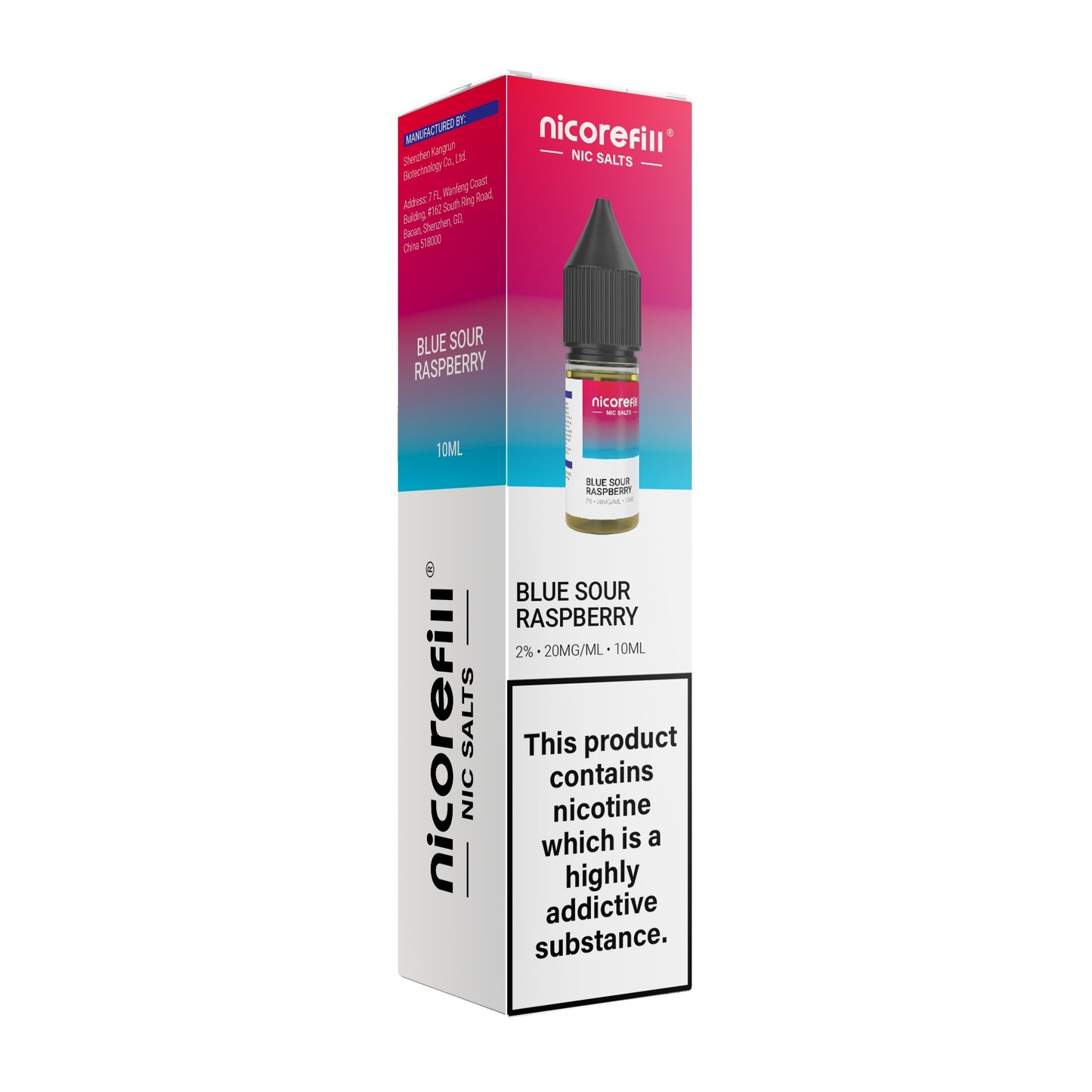 Nicorefill Blue Sour Raspberry 10ml Nic Salt (Pack of 10)