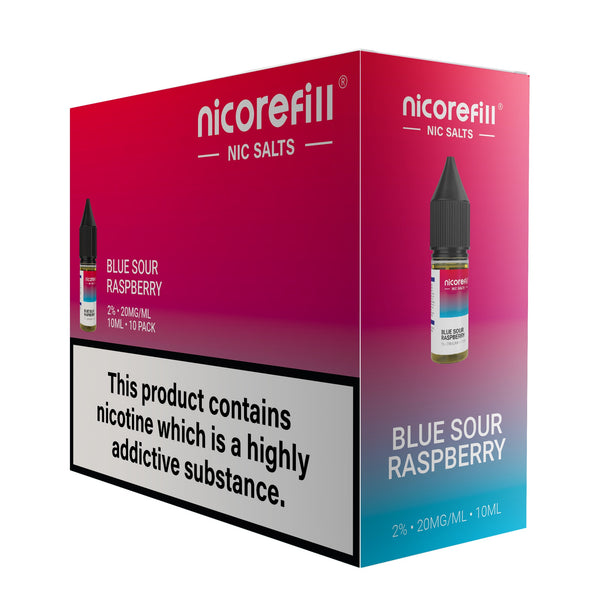 Nicorefill Blue Sour Raspberry 10ml Nic Salt (Pack of 10)