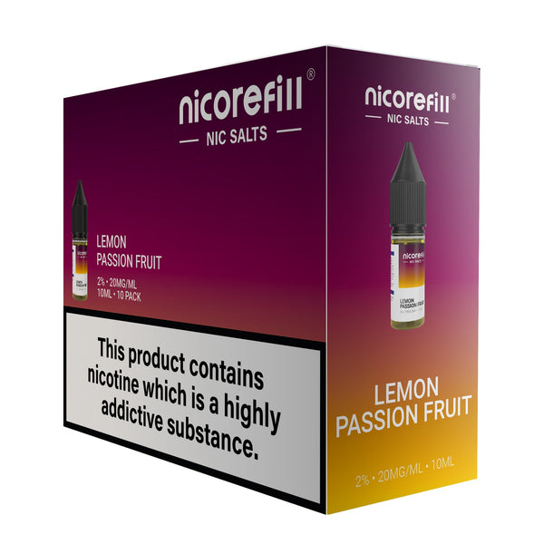 Nicorefill Lemon Passion Fruit 10ml Nic Salt (Pack of 10)