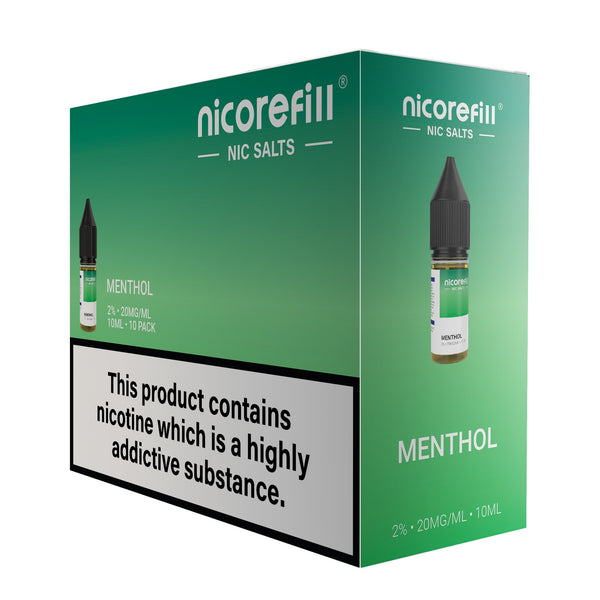 Nicorefill Menthol 10ml Nic Salt (Pack of 10)