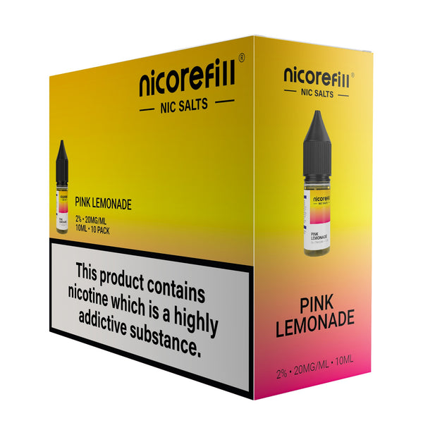 Nicorefill Pink Lemonade 10ml Nic Salt (Pack of 10)