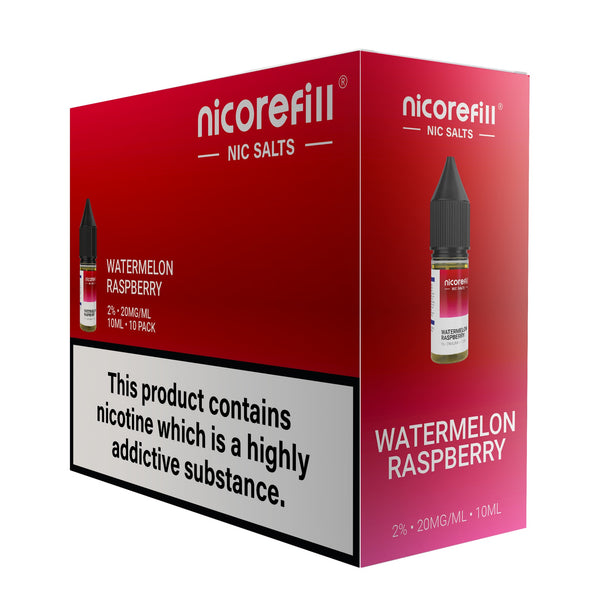Nicorefill Watermelon Raspberry 10ml Nic Salt (Pack of 10)